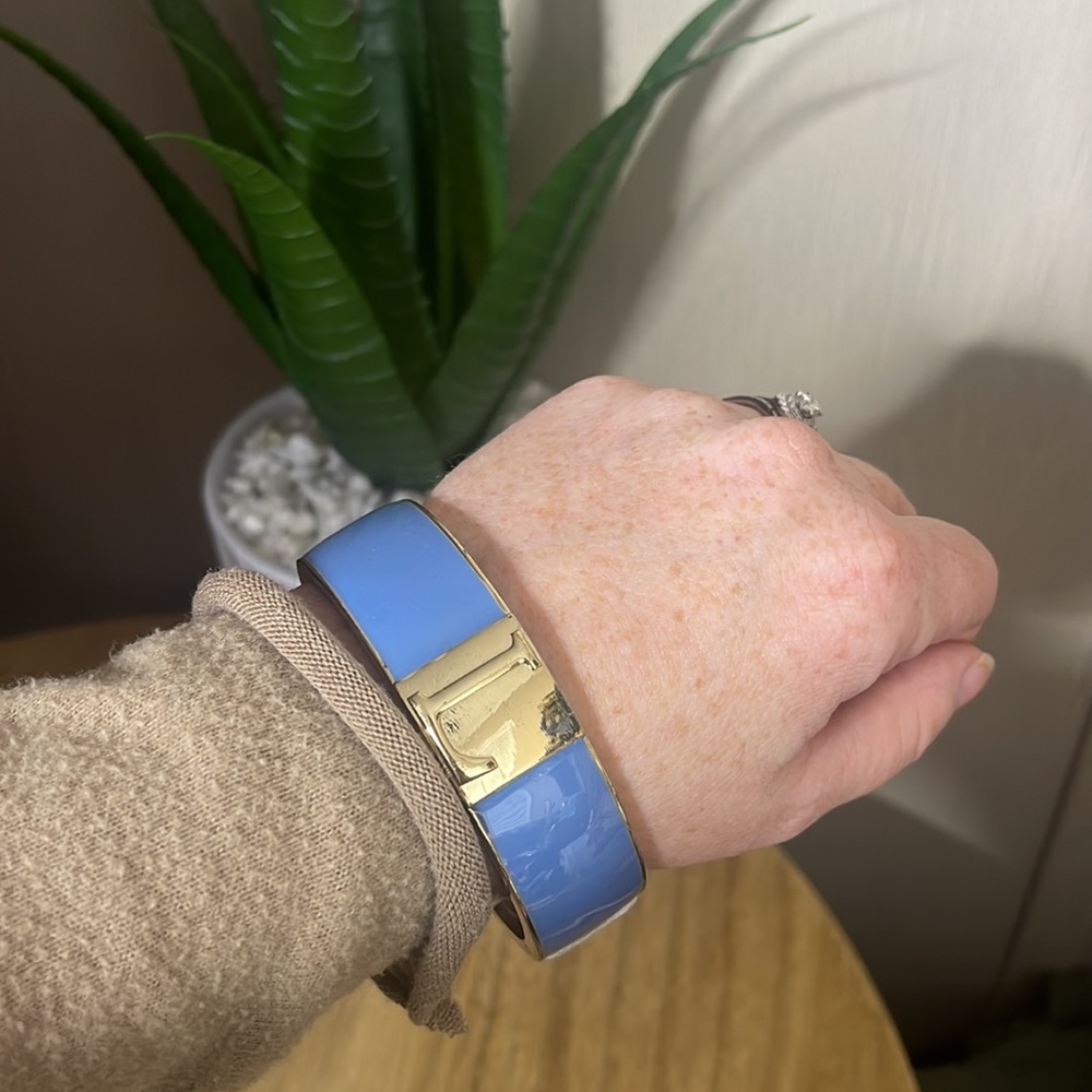 Bangle Bracelet Enamel L Initial Monogram - image 2